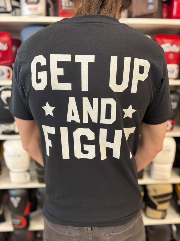 MUHAMMAD ALI SHIRT GET UP AND FIGHT BLACK