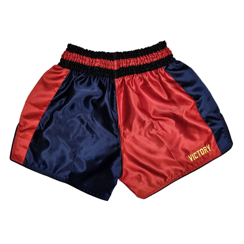 VICTORY MUAY THAI SHORTS EDGE NAVY BLUE/RED/YELLOW