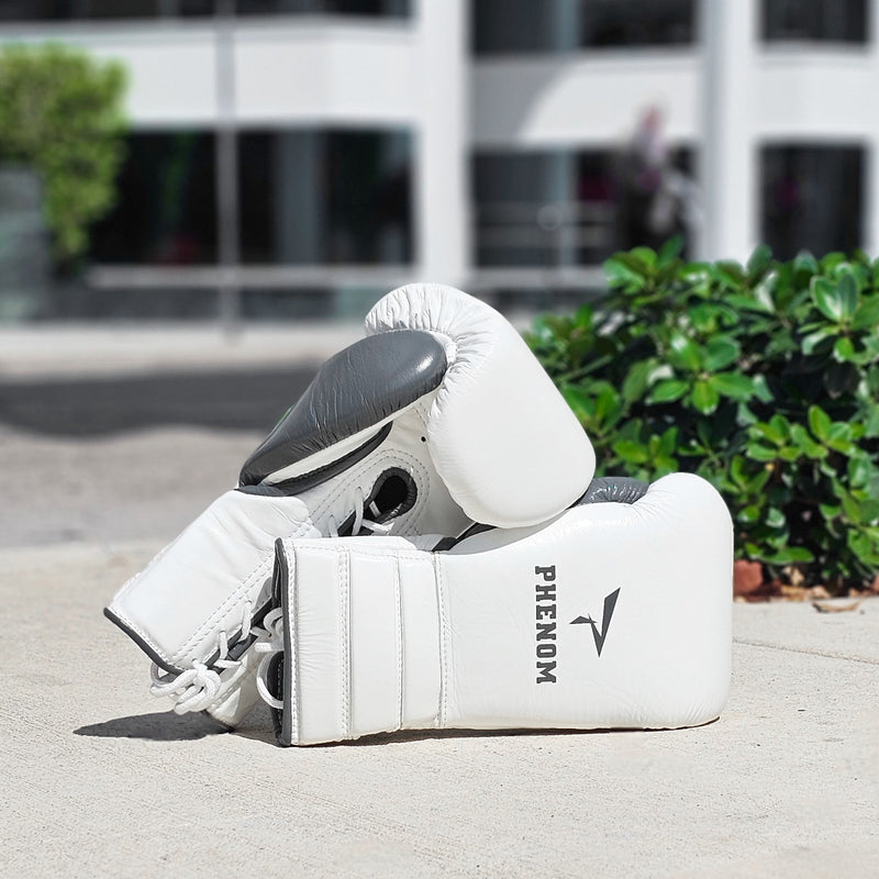 PHENOM BOXING GLOVES ELITE SG202 LACE WHITE/GREY