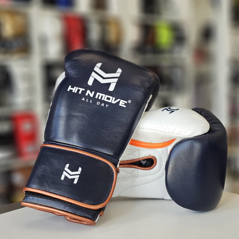 HIT N MOVE GLOVES PRO BALANCE HOOK & LOOP DEEP BLUE/WHITE