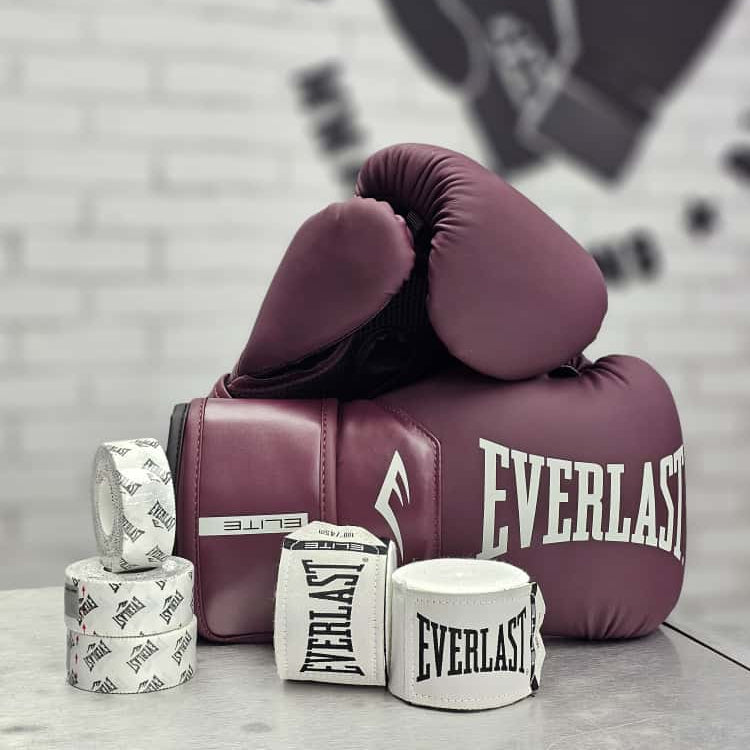 EVERLAST GLOVES ELITE 2 HOOK AND LOOP 12OZ PURPLE WINE