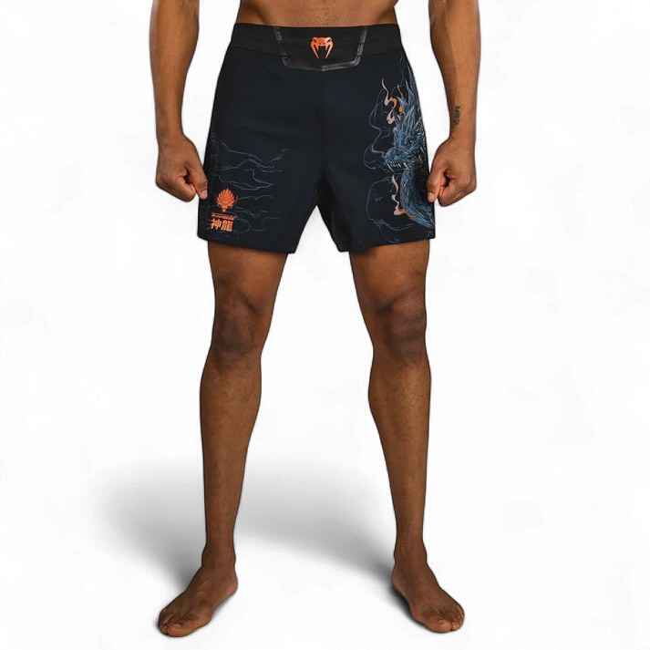 VENUM FIGHT SHORTS MMA THUNDER DRAGON BLK/GREY/COPPER