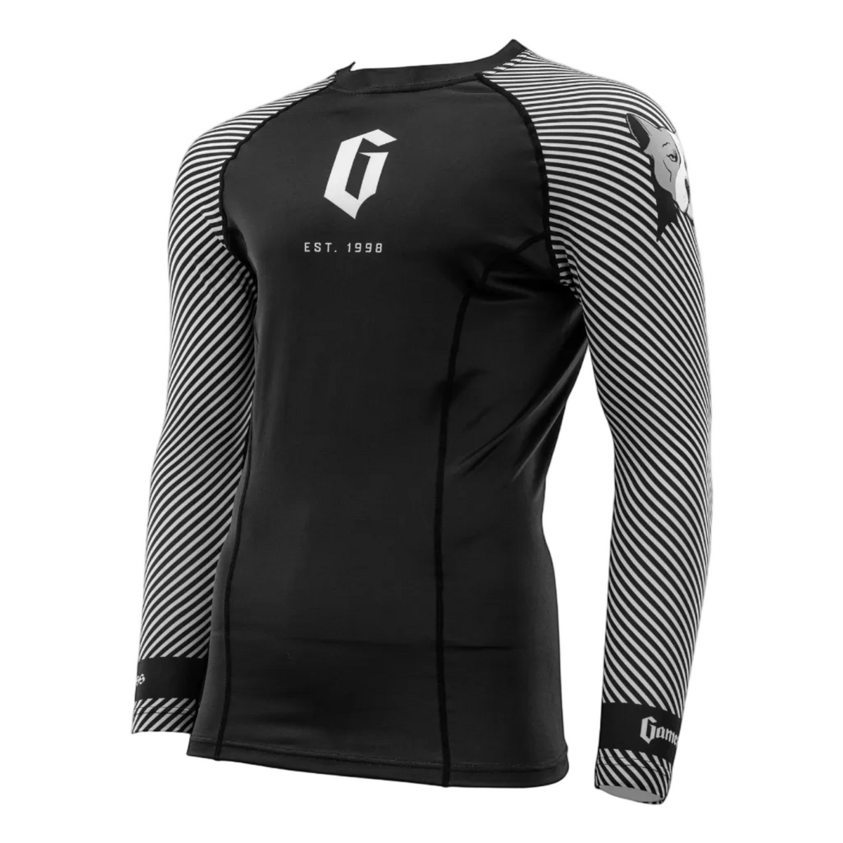 GAMENESS RASHGUARD SPIRIT ANIMAL L/S BLACK/WHITE