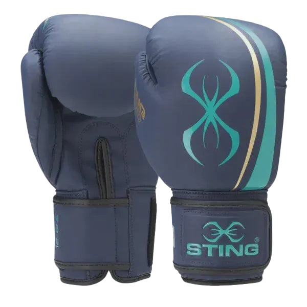 STING BOXING GLOVES AURORA HOOK & LOOP NAVY GOLD