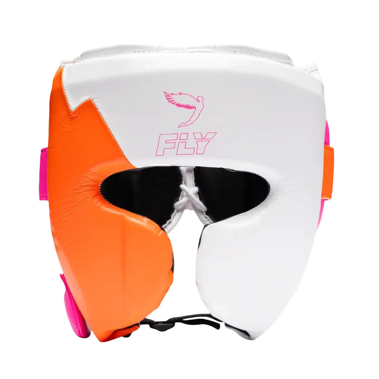 FLY HEADGEAR KNIGHT X CHEEK WHITE/PINK/ORANGE