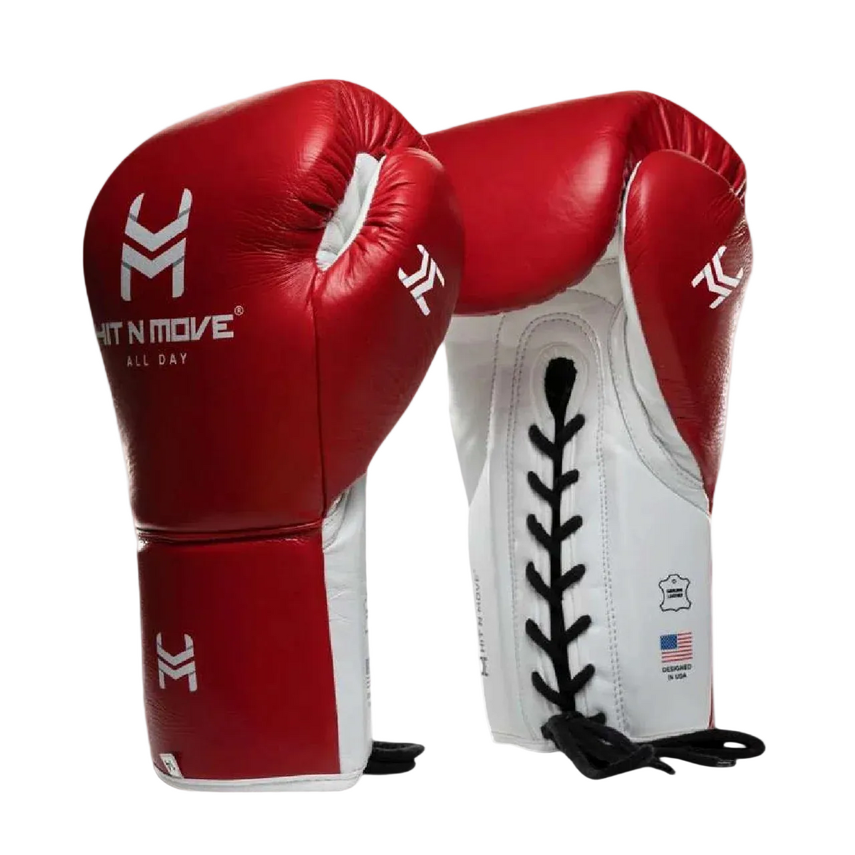 HIT N MOVE GLOVES PRO AGILITY LACE UP RED/WHITE