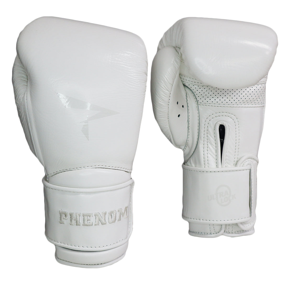 PHENOM BOXING BAG GLOVES SB150 ULTRA LOCK LEATHER WHITE