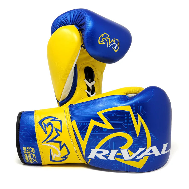 RIVAL GLOVES LIMITED EDITION P4P LACE SPARRING BLUE YELLOW