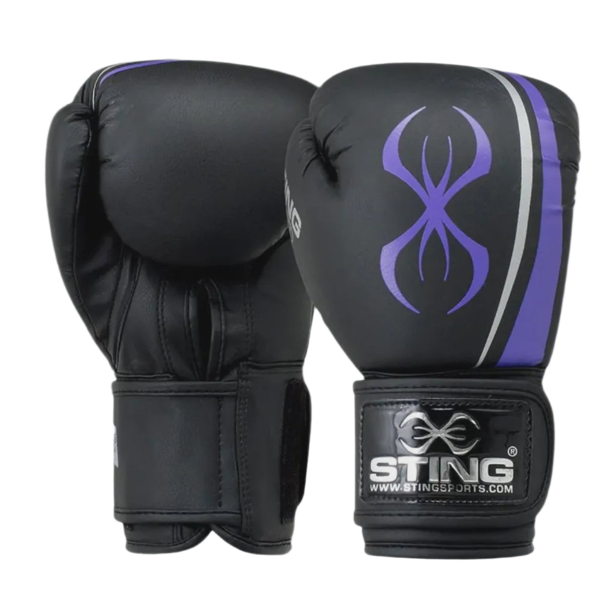 STING BOXING GLOVES AURORA HOOK & LOOP BLACK/PURPLE