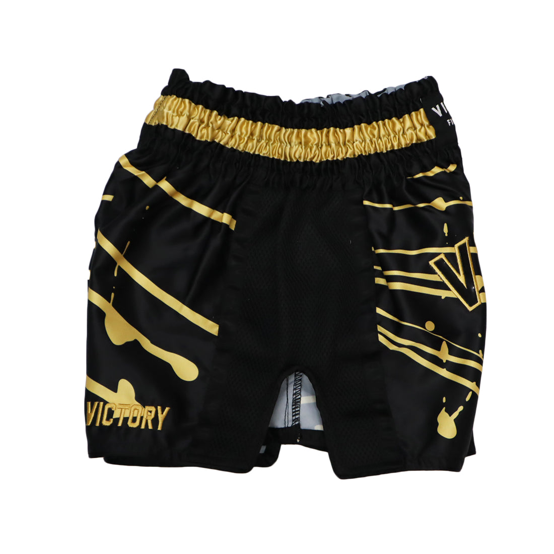 VICTORY MUAY THAI SHORTS SPLASH BLACK/GOLD – MSM FIGHT SHOP