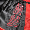 VICTORY MUAY THAI SHORTS CARBON BLACK/RED