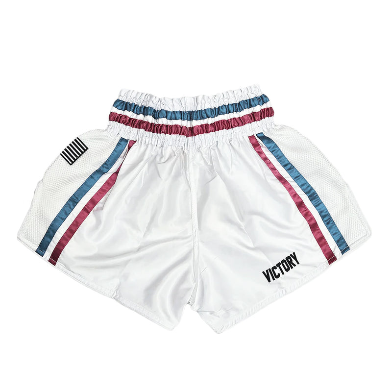 VICTORY MUAY THAI SHORTS MIAMI VICE V2 WHITE/BLUE/PINK
