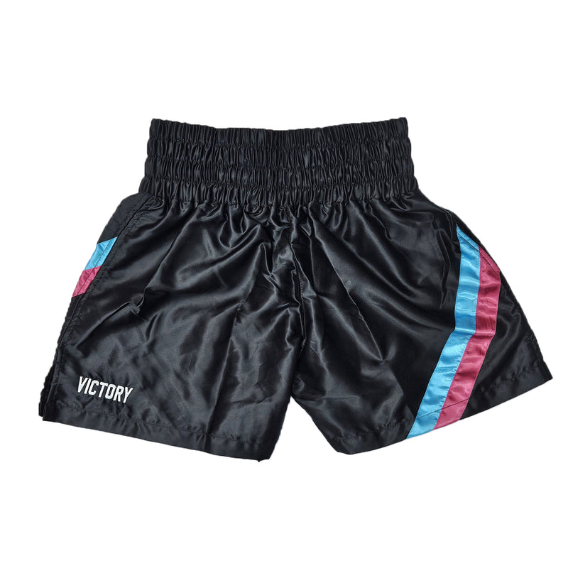 VICTORY BOXING SHORTS SAVAGE HYBRID BLACK/PINK/BLUE