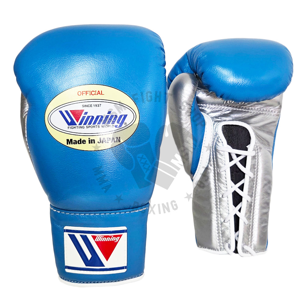 Custom Fight GLoves winning Blue Silver