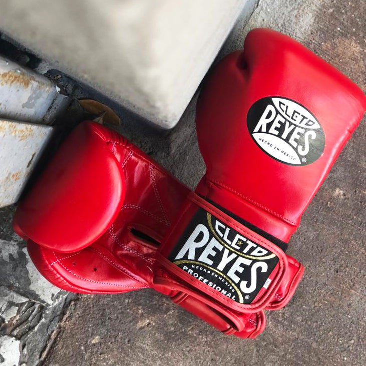 Cleto Reyes Hook and Loop Boxing Training Gloves, Red, 12 oz