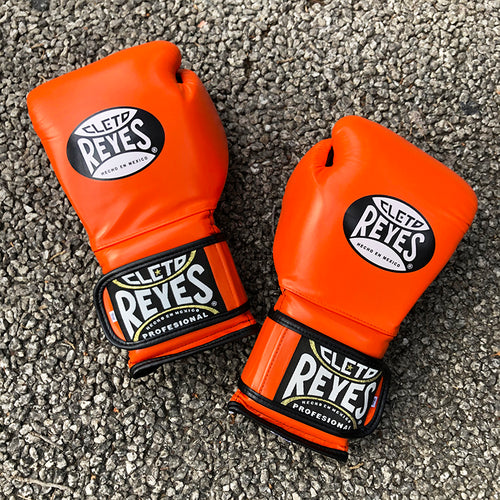 CLETO REYES GLOVES HOOK AND LOOP BOXING TIGER ORANGE