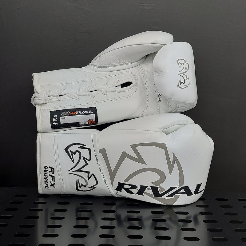 RIVAL GLOVES LACE RFX GUERRERO PRO FIGHT HDE-F WHITE