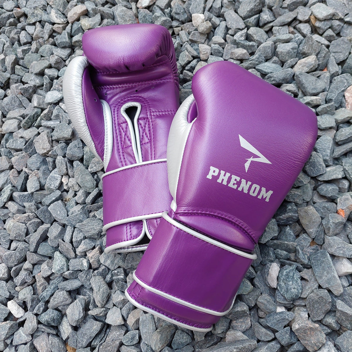 PHENOM BOXING GLOVES ELITE SG202S HOOK AND LOOP PURPLE/SILVER