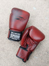 SUPERIOR GLOVES MUAY THAI BOXING LEATHER HOOK & LOOP RED BLOOD