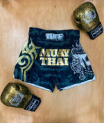 TUFF MUAY THAI SHORTS TIGER CAMO/GOLD