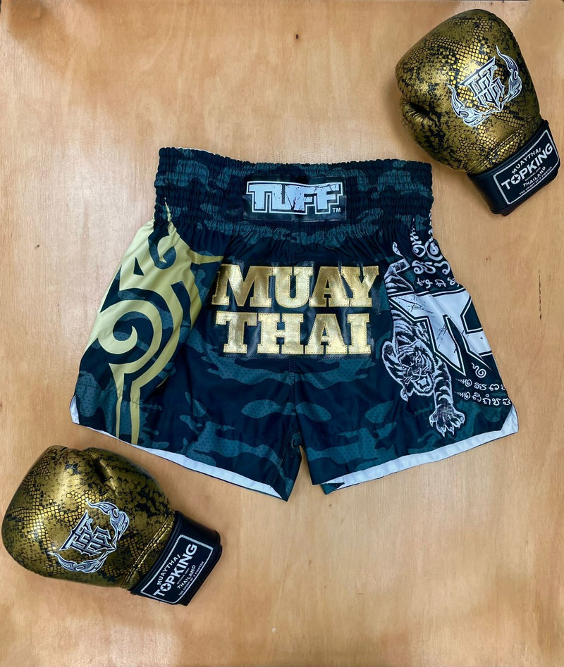 TUFF MUAY THAI SHORTS TIGER CAMO/GOLD – MSM FIGHT SHOP