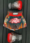 TUFF MUAY THAI SHORTS TIGER POWER BLACK/ORANGE