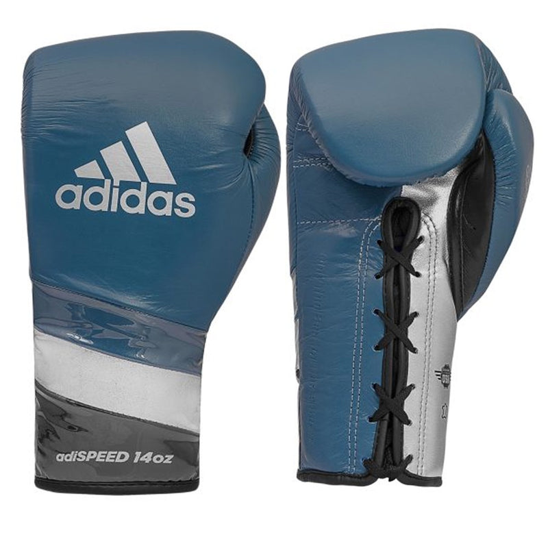 ADIDAS GLOVES BOXING 500 LEATHER LACE MIDNIGHT BLUE