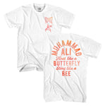 MUHAMMAD ALI SHIRT BEE & BUTTERFLY WHITE/RED