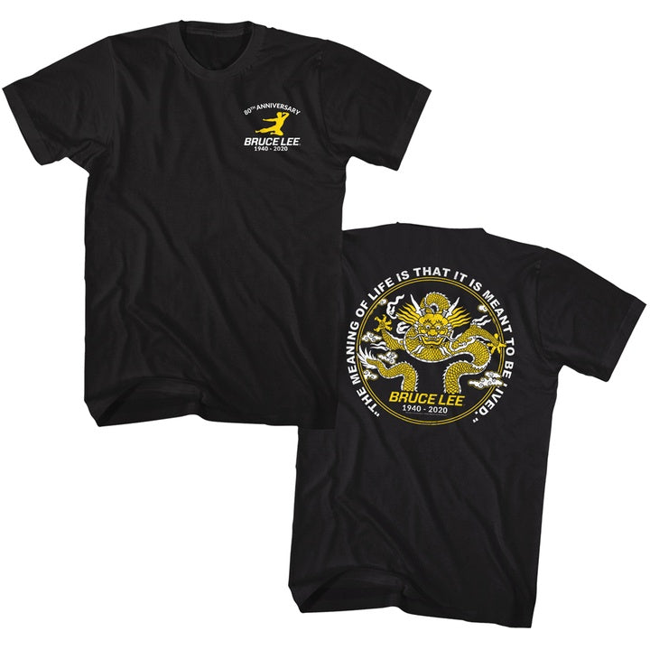 BRUCE LEE SHIRT 80TH ANNIVERSARY BLACK/YELLOW