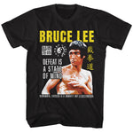 BRUCE LEE SHIRT DEFEAT IS A STATE OF MIND BLACK/YELLOW