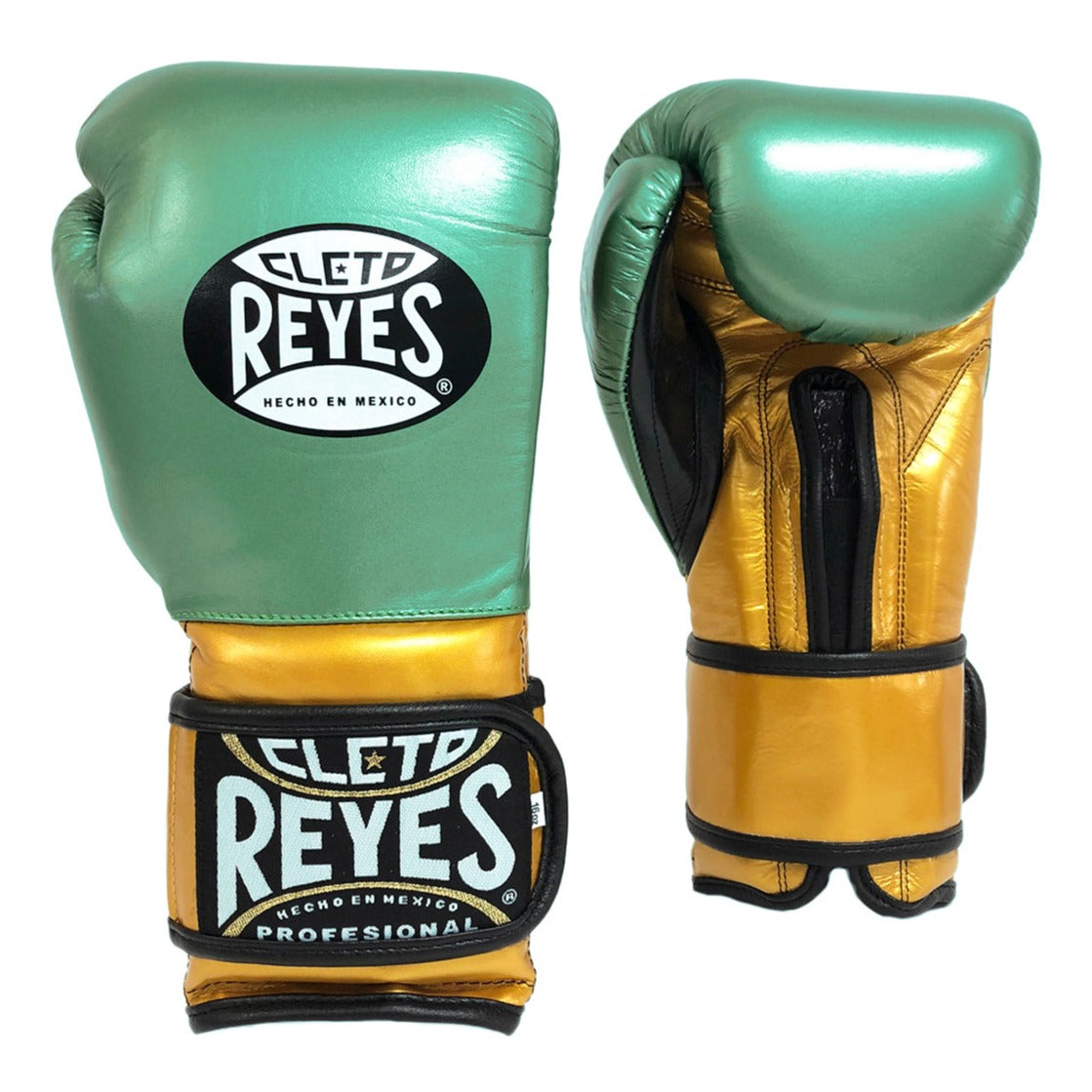 CLETO REYES GLOVES HOOK AND LOOP WBC LIMITED EDITION  METALLIC GREEN/GOLD