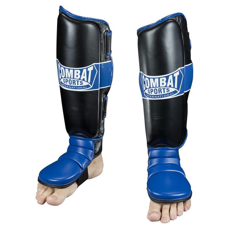 COMBAT SPORTS SHINGUARD HYBRID MMA GRAPPLING BLUE/BLACK