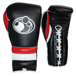 GRANT WORLDWIDE GLOVES LACE BLACK/RED 16OZ