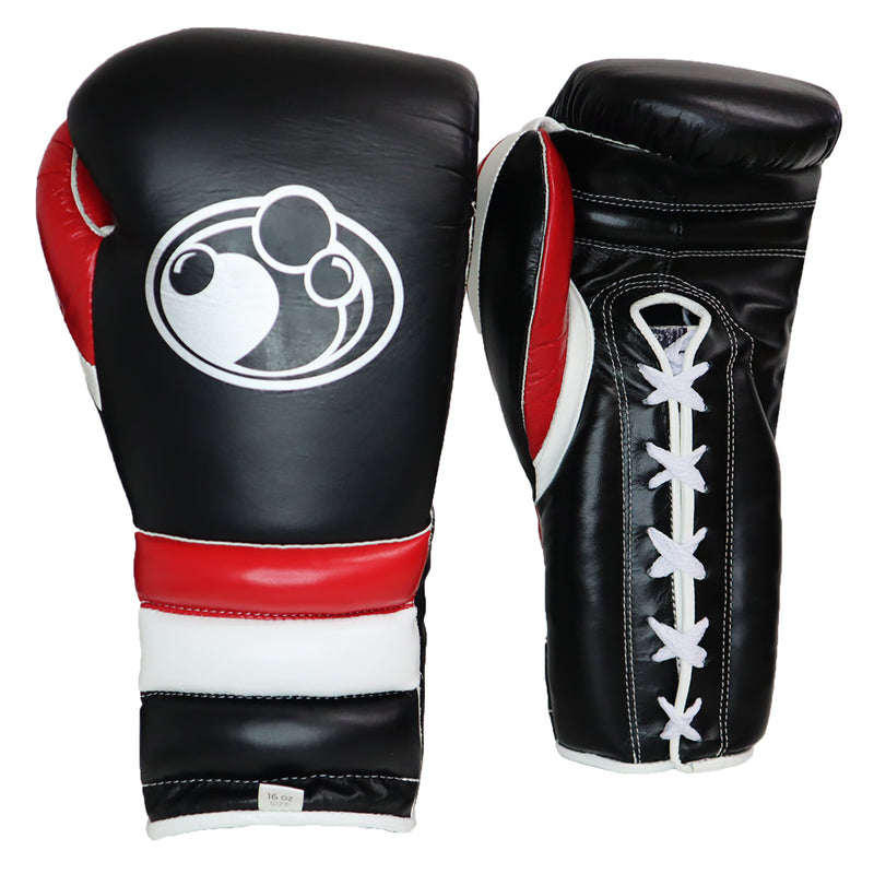 GRANT WORLDWIDE GLOVES LACE BLACK/RED 16OZ