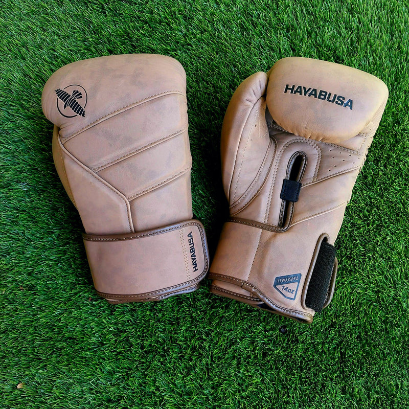 HAYABUSA GLOVES T3 LX HOOK AND LOOP LEATHER TAN BROWN