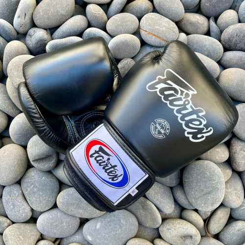 FAIRTEX GLOVES BGV1 HOOK AND LOOP LEATHER BLACK