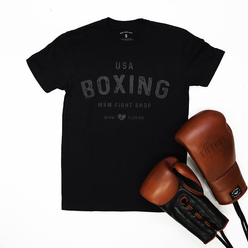MSM SHIRT USA BOXING BLACK/BLACK