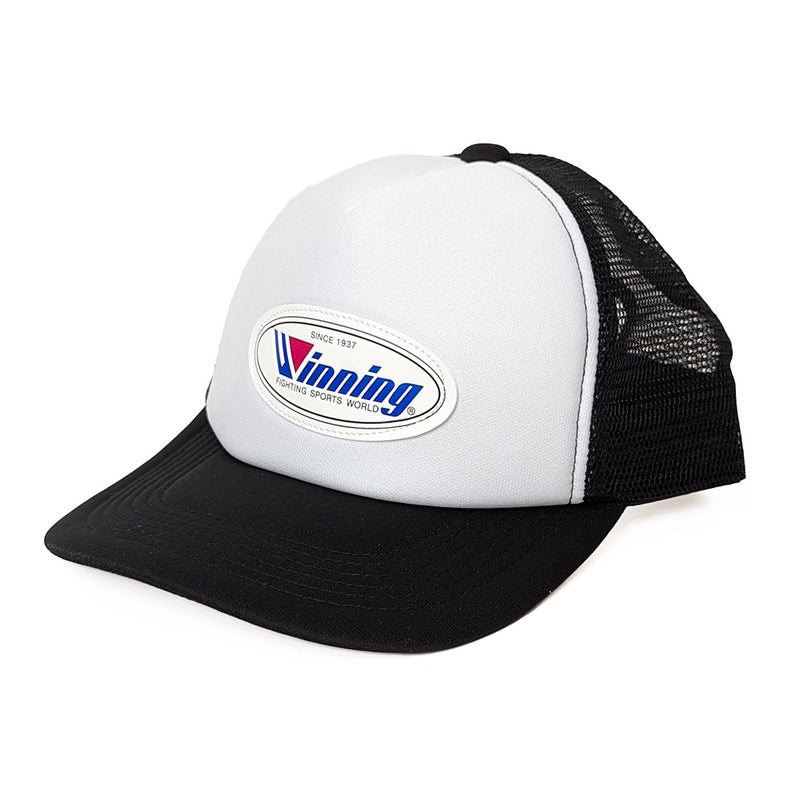 WINNING HAT LOGO TRUCKER CAP BLACK / WHITE