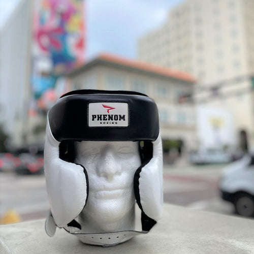 PHENOM BOXING HEADGEAR ELITE SHG200 CHEEK BLACK/WHITE