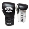 VICTORY GLOVES SAVAGE LEATHER LACE BLACK/WHITE/SILVER