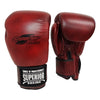 SUPERIOR GLOVES MUAY THAI BOXING LEATHER HOOK & LOOP RED BLOOD