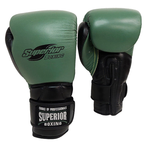 SUPERIOR GLOVES SUPER SAFTY SPARRING HOOK & LOOP BLACK/ GREEN
