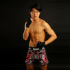 TUFF MUAY THAI SHORTS RETRO DRAGON BLACK/RED