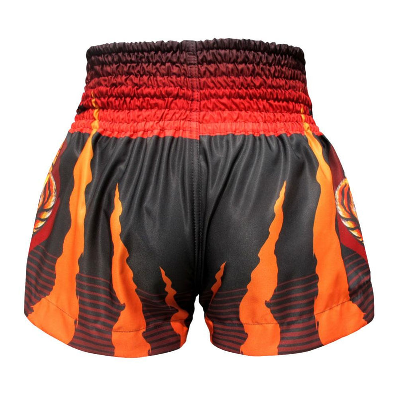 TUFF MUAY THAI SHORTS TIGER POWER BLACK/ORANGE