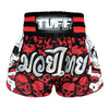 TUFF MUAY THAI SHORTS SKULL RED/BLACK