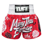 TUFF MUAY THAI SHORTS FLOWER RED/WHITE