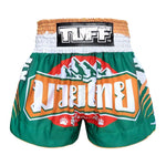 TUFF MUAY THAI SHORTS MOUNTAIN BEAR GREEN/WHITE
