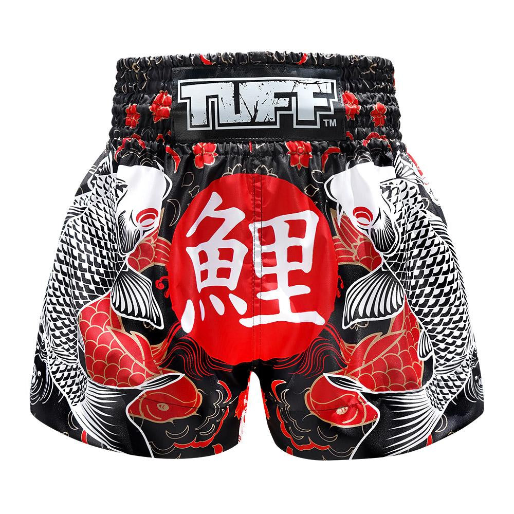 TUFF MUAY THAI SHORTS JAPANESE KOI BLACK/RED – MSM FIGHT SHOP