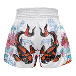 TUFF MUAY THAI SHORTS KOI FISH WHITE/ORANGE