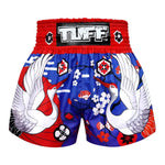 TUFF MUAY THAI SHORTS JAPANESE CRANE BLUE/WHITE